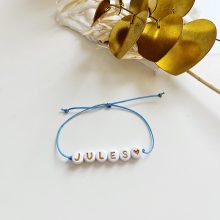 Bracelet «Petit Boy» à Personnaliser «Mot à composer + Coeur Or» (Coloris aux choix)