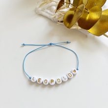 Bracelet «Homme» à Personnaliser «Mot à composer + Coeur Or» (Coloris aux choix)