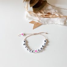 Bracelet Petite Fille « Petite Soeur » (Cordon aux choix)