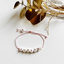 Bracelet « Mot à composer » (Petite Fille + Etoile Nacre)