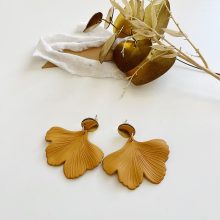 Boucles d’Oreilles « Ginkgo » (Ocre)