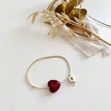 Bracelet « Little Coeur » (Bordeaux)