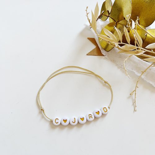 Bracelet "Initiale" (Coloris cordon aux choix)