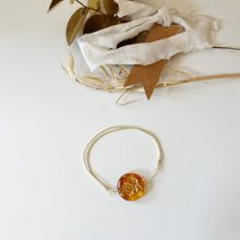 Bracelet « Flora-Marron» (Coloris cordon aux choix)