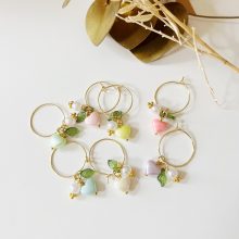 Boucles d’Oreilles « Flower-Coeur » (X2 : Couleur aux choix)