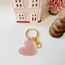 Porte-Clés « Coeur » (Paillette Rose)