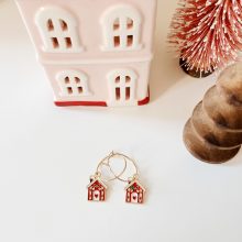 Boucles d’Oreilles « Petite Maison de Noël »