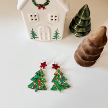 Boucles d’Oreilles « Mon Beau Sapin » (Vert)