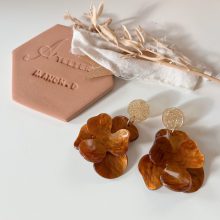 Boucles d’Oreilles « Rosa » (Marron)