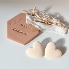 Boucles d’Oreilles « Big Coeur » (Crème)