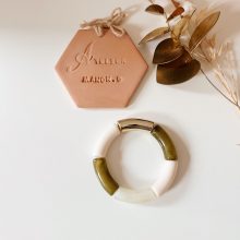 Bracelet « Mia » (Or & Vert Olive)