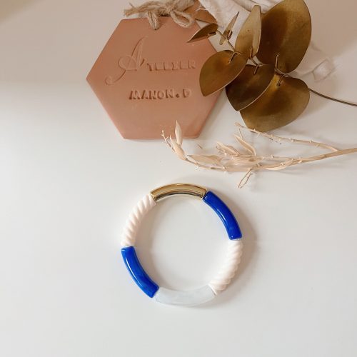 Bracelet « Pia » (Or & Bleu électrique)