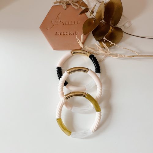 Bracelet « Pia » (Or & Beige) – Image 2