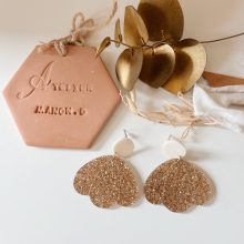 Boucles d’Oreilles « Jolie Pétale » (Paillette Champagne)