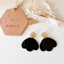 Boucles d’Oreilles « Jolie Pétale » (Noir)