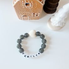 Bracelet « Noël » (Paillette Argentée & Coeur Blanc)