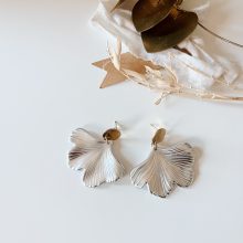 Boucles d’Oreilles « Ginkgo » (Argenté)