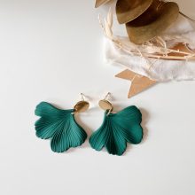 Boucles d’Oreilles « Ginkgo » (Vert)