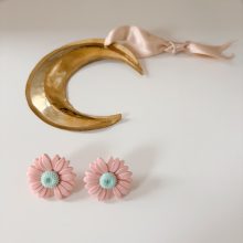 Boucles d&rsquo;Oreilles « Florette » (Vieux Rose)