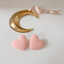 Boucles d’Oreilles « Big Coeur » (Rose)