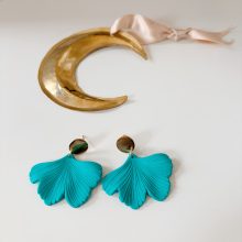 Boucles d’Oreilles « Ginkgo » (Turquoise)