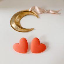 Boucles d’Oreilles « Big Coeur » (Orange)
