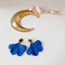 Boucles d’Oreilles « Ginkgo » (Bleu)