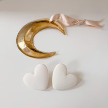 Boucles d’Oreilles « Big Coeur » (Blanc)