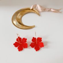 Boucles d&rsquo;Oreilles « Fleur » (Rouge)