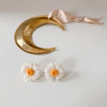 Boucles d’Oreilles « Florette » (Crème)