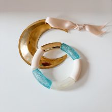 Bracelet « Mia » (Or & Bleu Paillette)