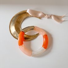 Bracelet « Mia » (Or, Orange & Rose Saumon)
