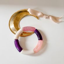 Bracelet « Mia » (Paillette Rose & Violet)