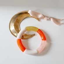 Bracelet « Mia » (Paillette & Orange)