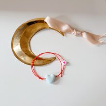 Bracelet « Coeur Porcelaine » (Bleu Ciel)