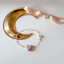 Bracelet « Coeur Porcelaine » (Vieux Rose)