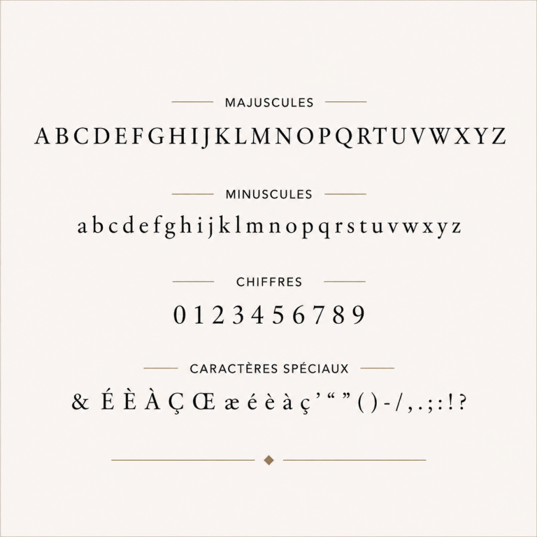 Abécédaire de la typographie utilisée pour les bijoux gravés