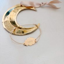 Bracelet « Médaille Nuage Connecteur » (Gravure aux choix)