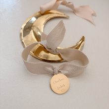 Bracelet élastique « Médaille Ronde » (Gravure/ Coloris aux choix)