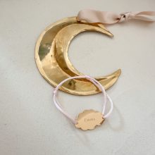 Bracelet Petite Fille ou Petit Garçon « Médaille Nuage Connecteur » (Gravure & Cordon aux choix)