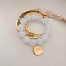 Bracelet « Zoé » (Blanc – Gravure aux choix)