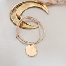 Collier Petite Fille «Initiale Fleurie» (Cordon  aux choix)