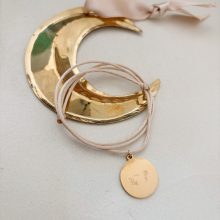 Collier «Médaille Goutte» (Cordon et gravure aux choix)