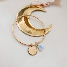 Jonc «Médaille Torsadée» (Pendentif Coeur Mom)